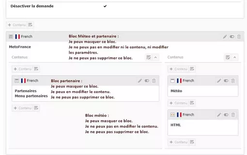 Les d&eacute;tails de la page d'accueil